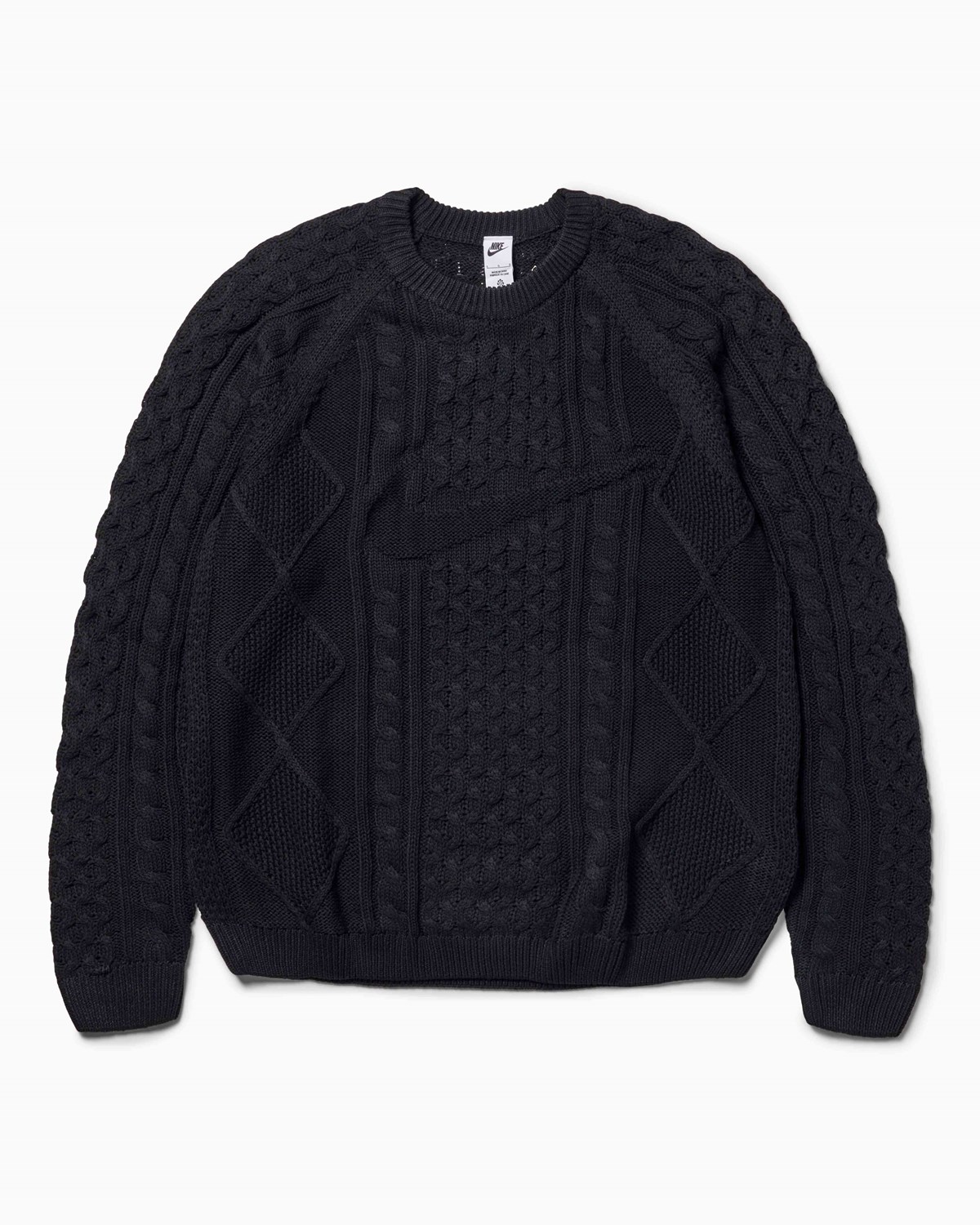 Cable-Knit Sweater Nike Tops Knitwear Black