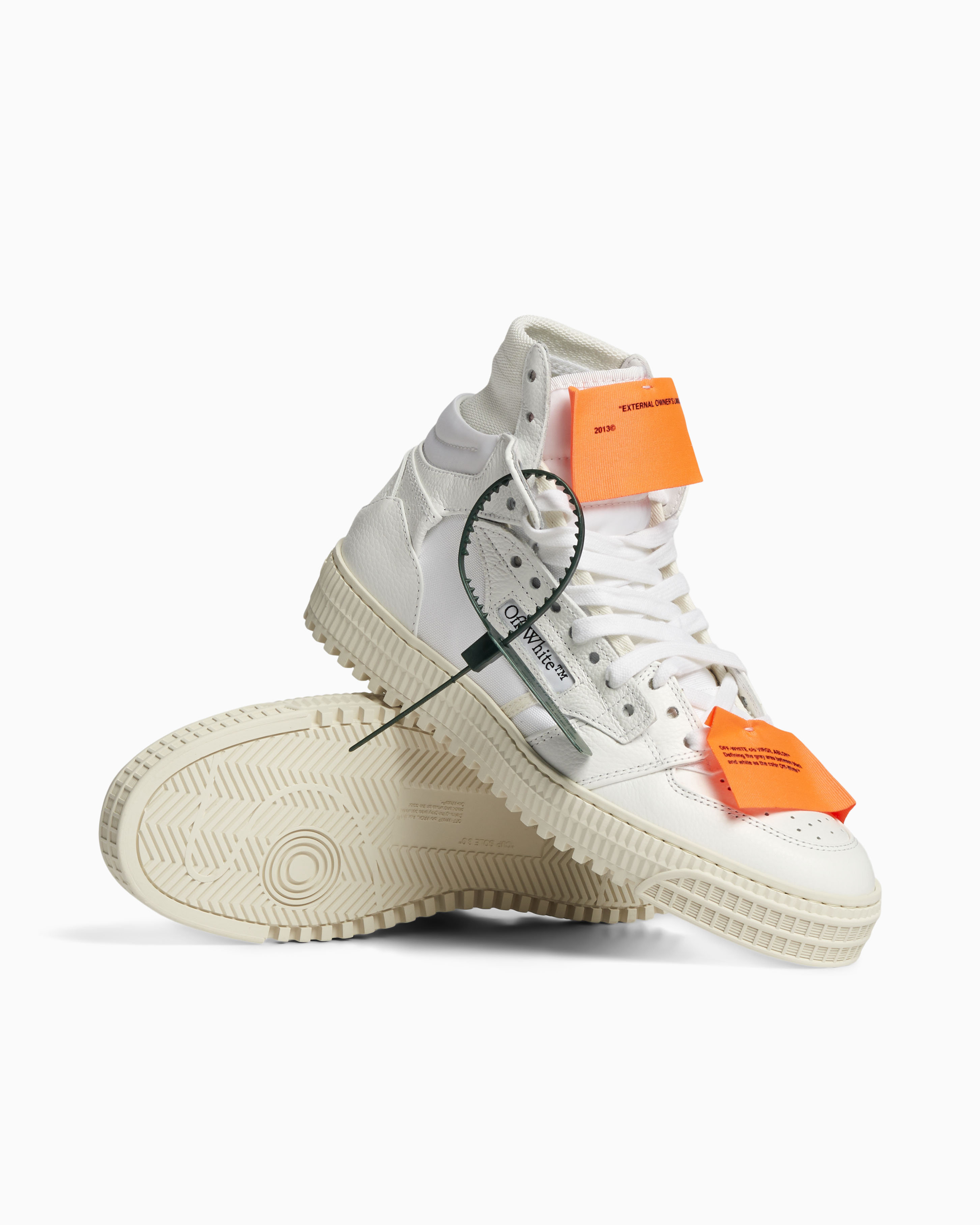3.0 Off Court Leather White/Orange Off-White Footwear Sneakers White