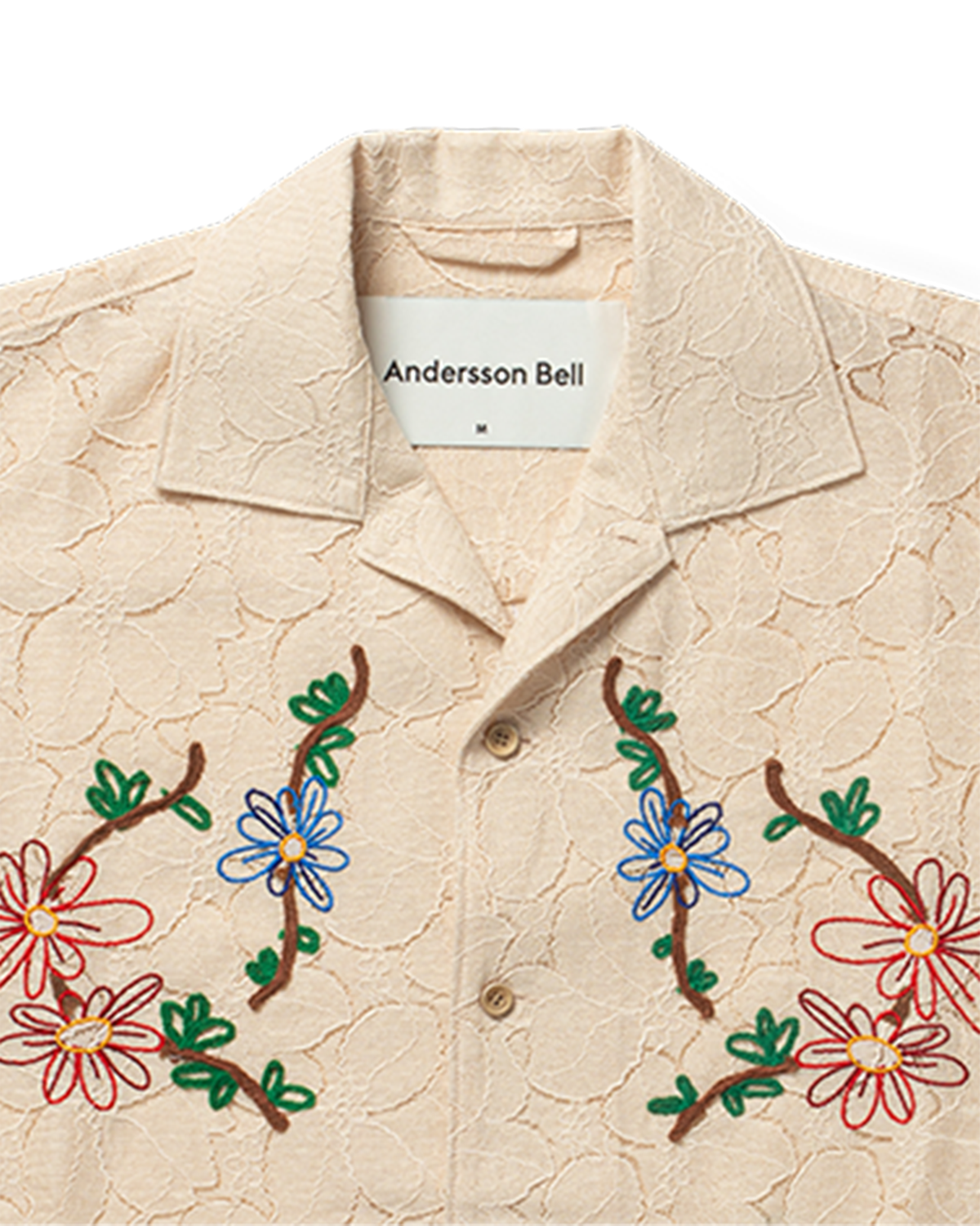 Flower Mushroom Embroidery Open Collar Shirts $429 Andersson Bell
