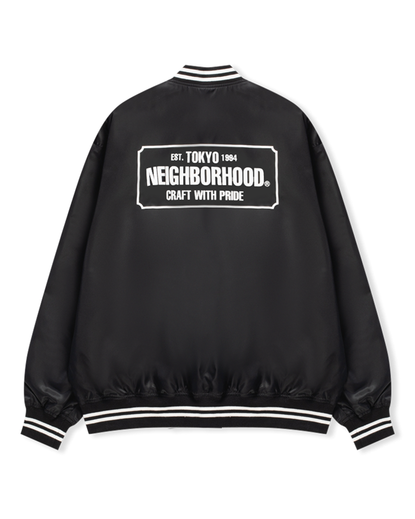 Neighborhood logo-patch varsity jacket - Grey