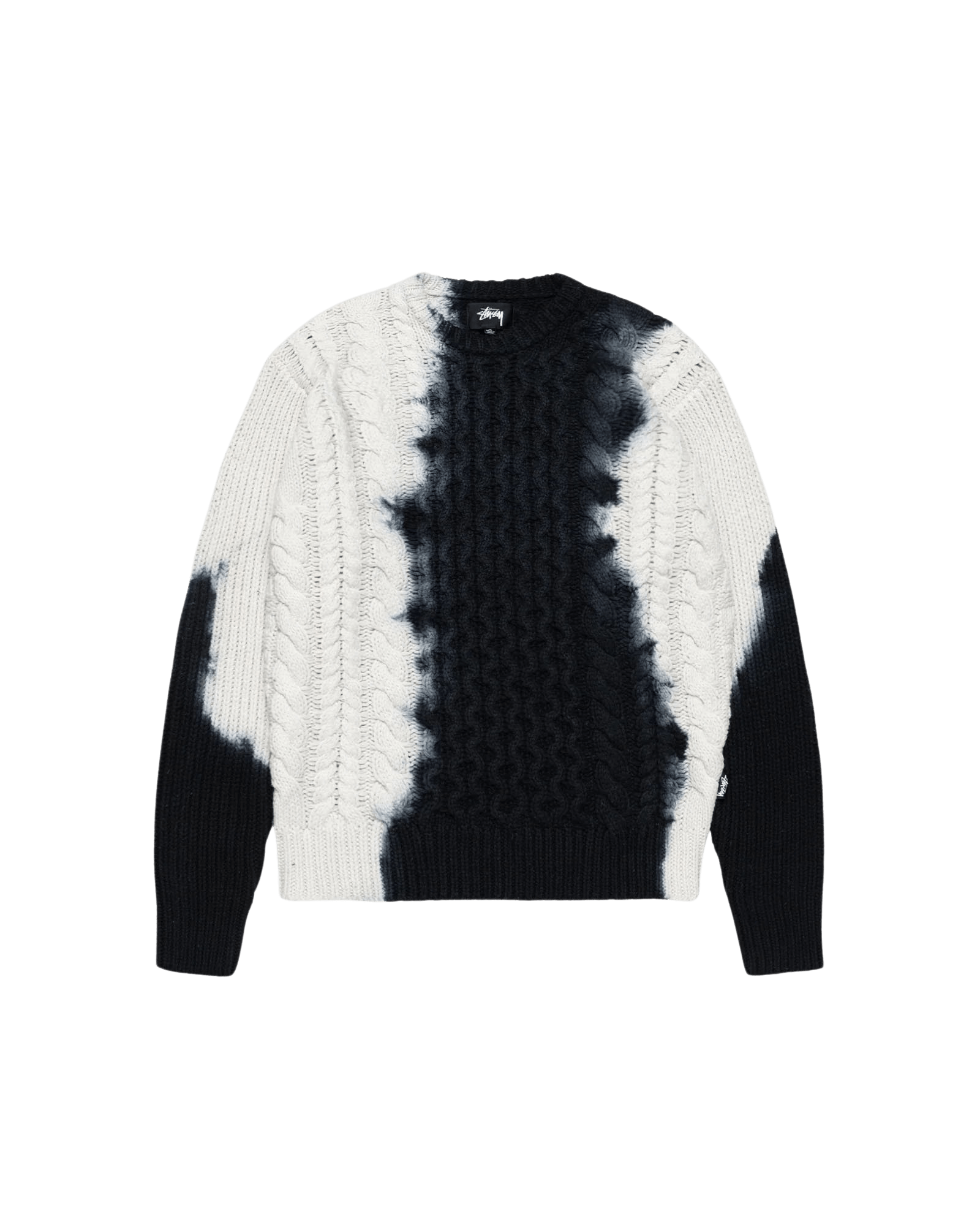 Tie Dye Fisherman Sweater Stüssy Tops Knitwear Black