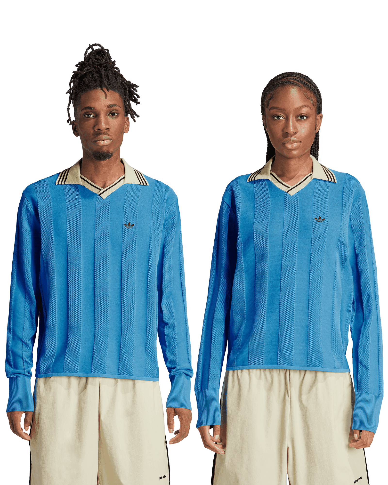 WB Knit Football LS Adidas Consortium Tops Long Sleeves Blue
