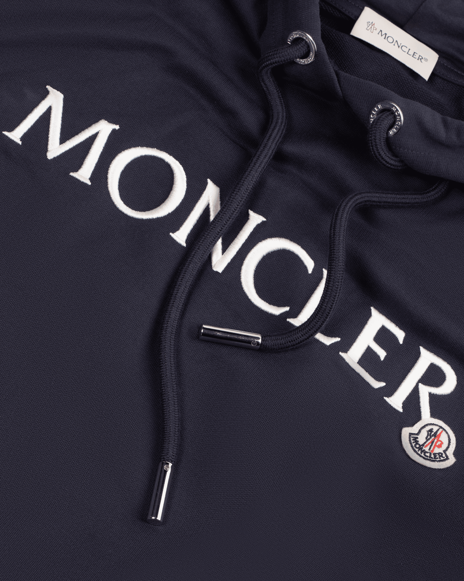 Embroidered Logo Hoodie Moncler Tops Hoodies Blue