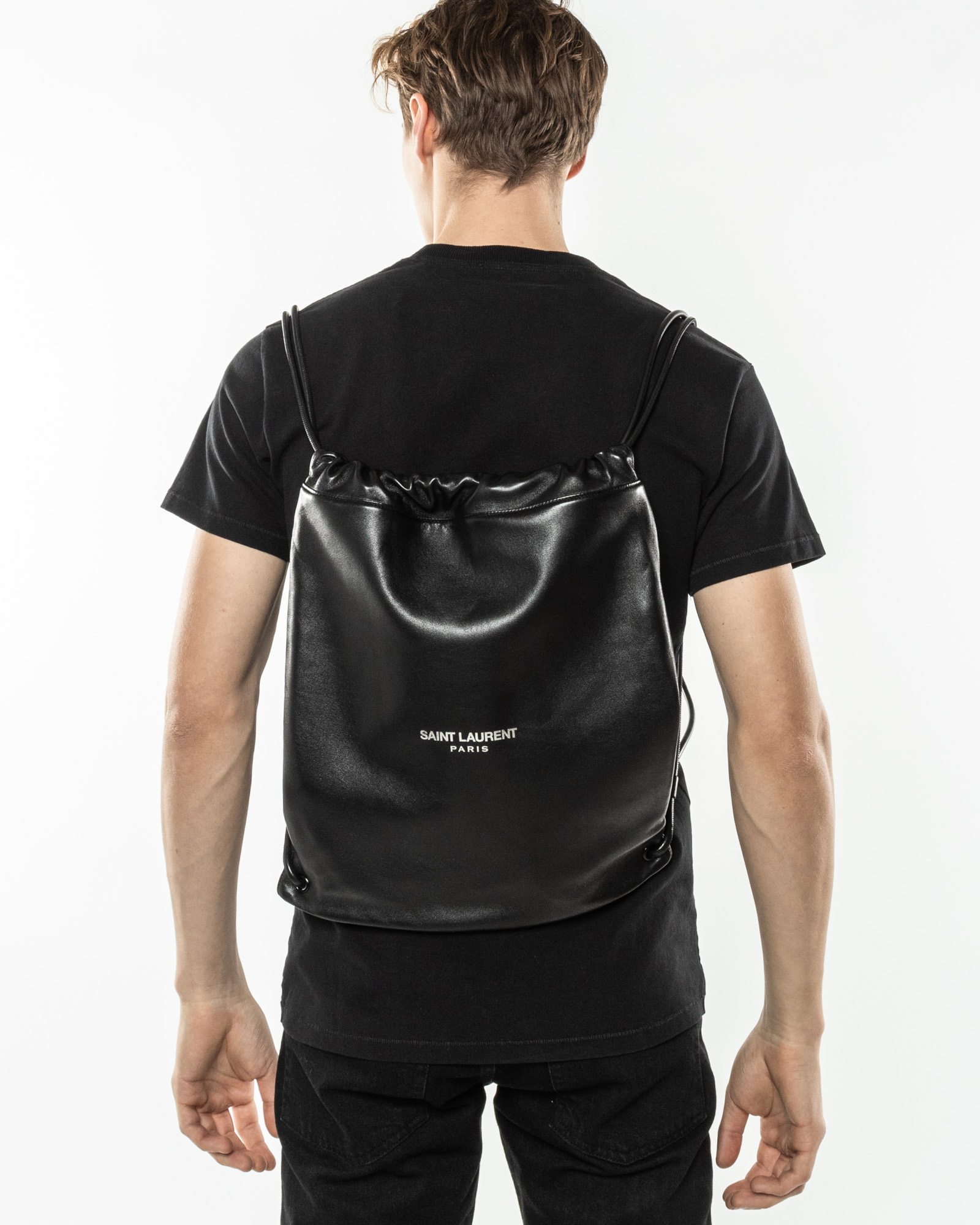 YSL Logo Drawstring Backpack Saint Laurent Accessories_Clothing ...