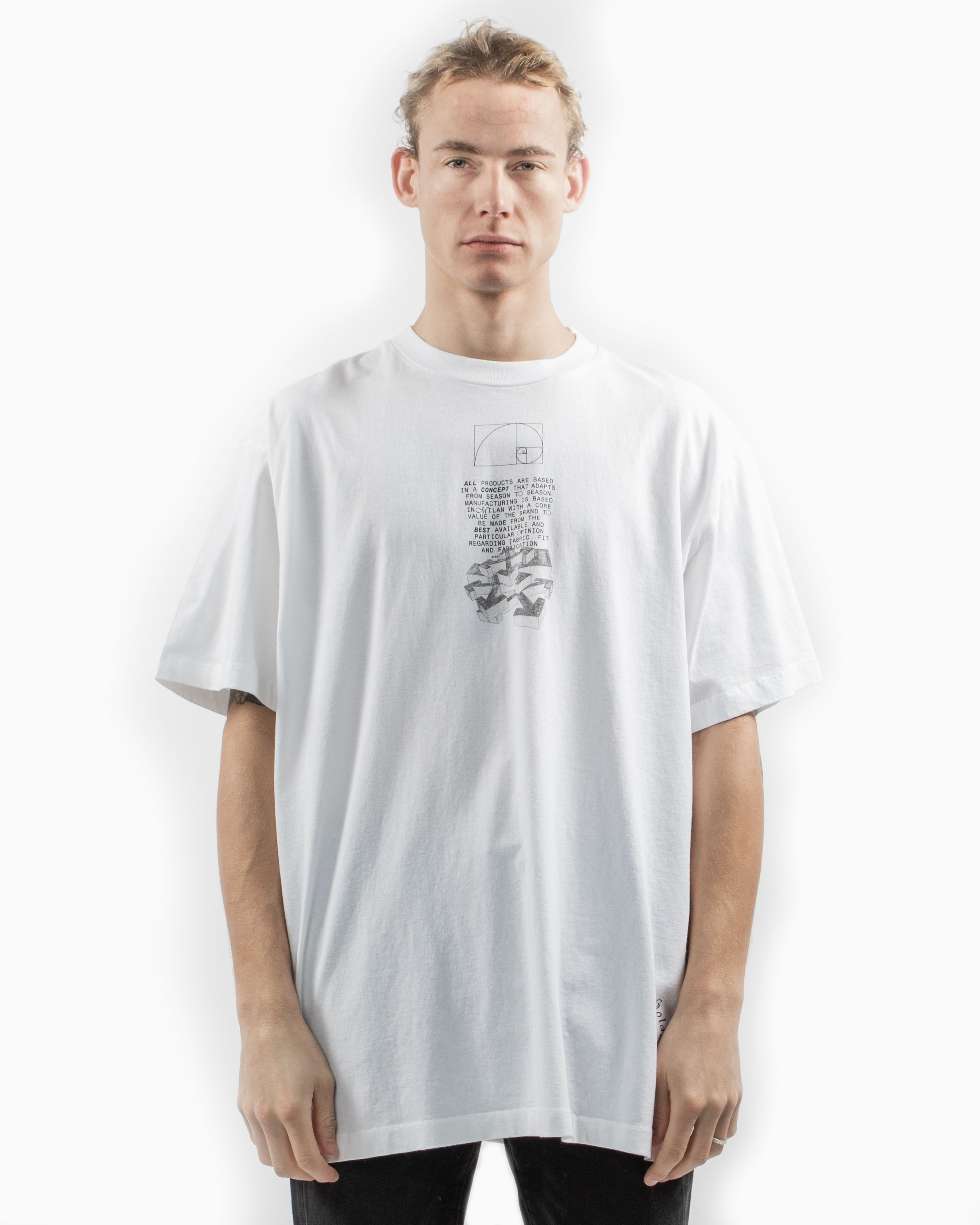Dripping Arrows S/S Over Tee Off-White Tops T-Shirts White