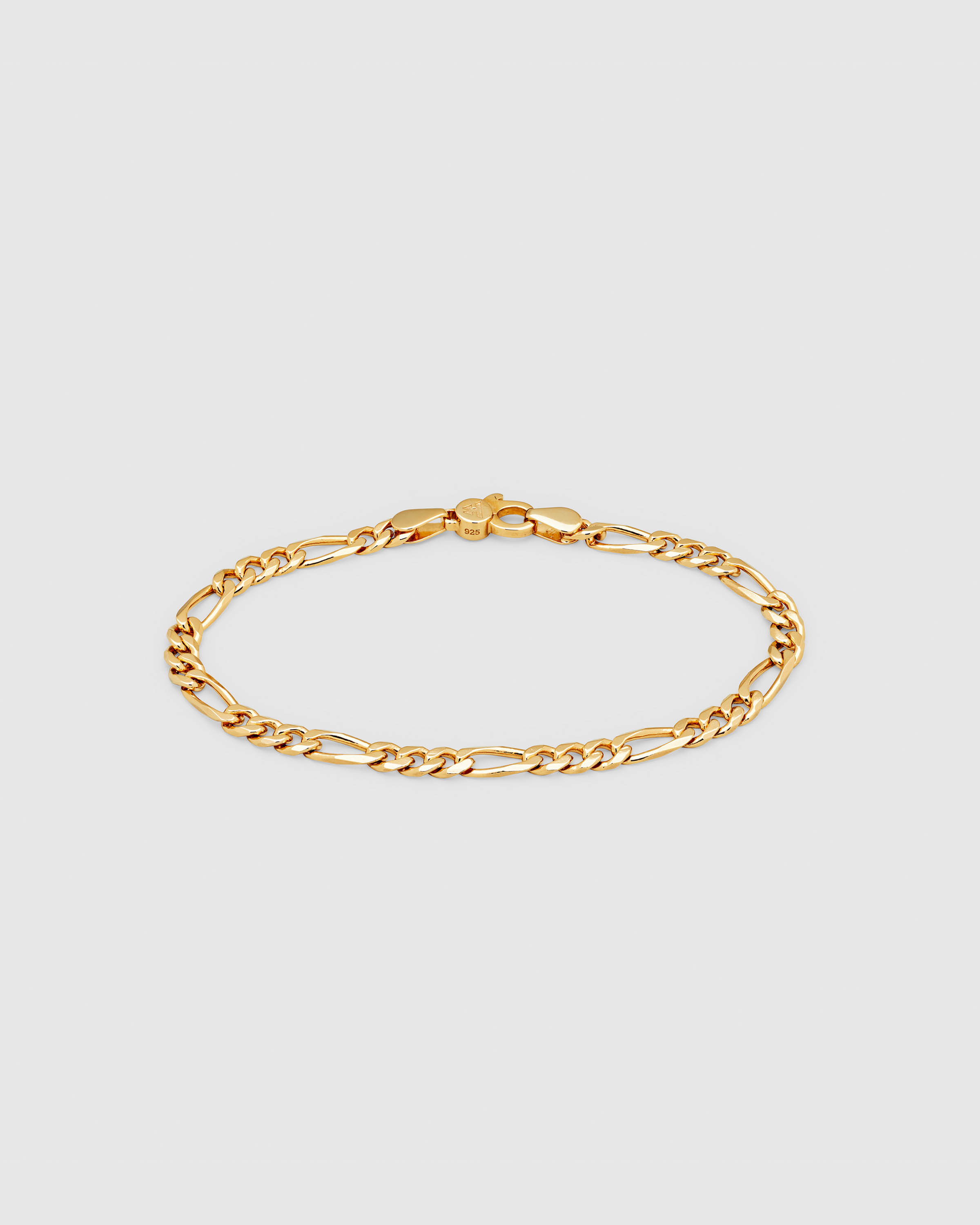 TOMWOOD B0FG43NA01S925-9K Figaro Bracelet Thick Gold 7-