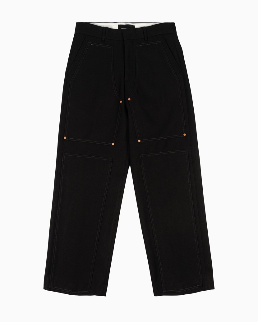 Double Knee Wide Trousers Andersson Bell Bottoms Pants Black