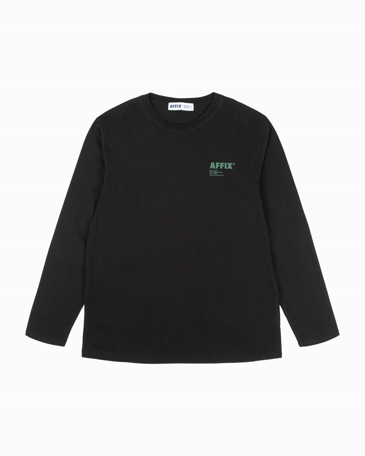 Standardised Logo LS Tee Affix Tops Long Sleeves Black