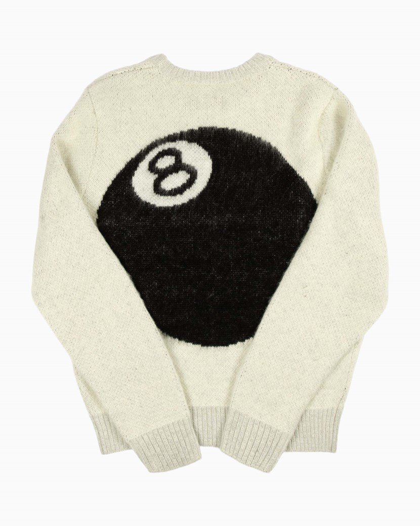 8 Ball Heavy Brushed Mohair Sweater Stussy Tops Knitwear White