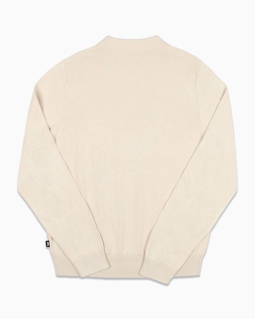 S Chain LS Knit Polo Stussy Tops Knitwear White
