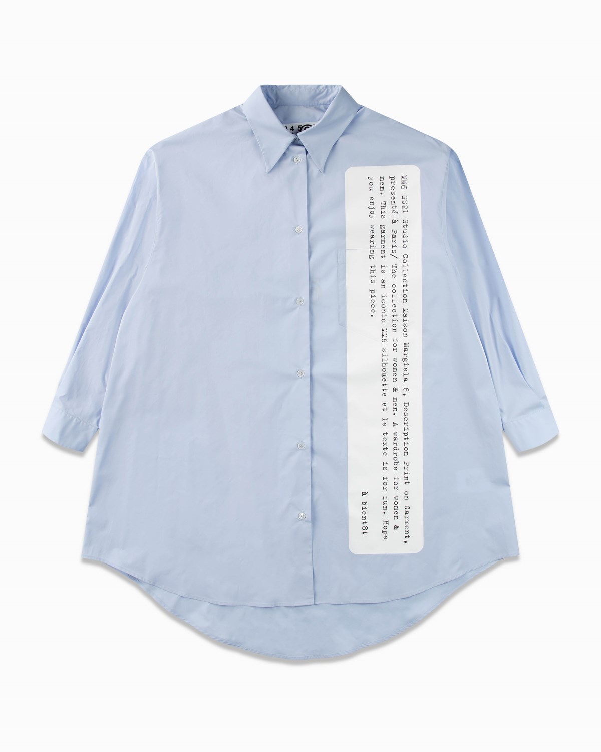 Maison Margiela spread-collar long cotton shirt - Blue