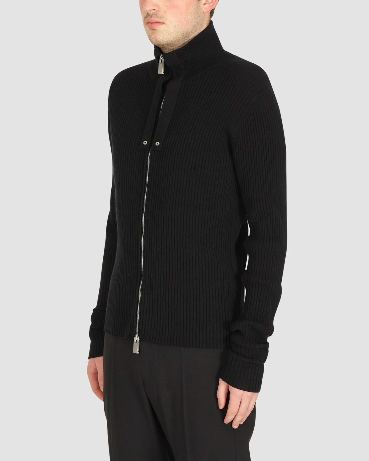Ribbed Knit Zip Sweater 1017 ALYX 9SM Tops Sweats & Hoodies Black