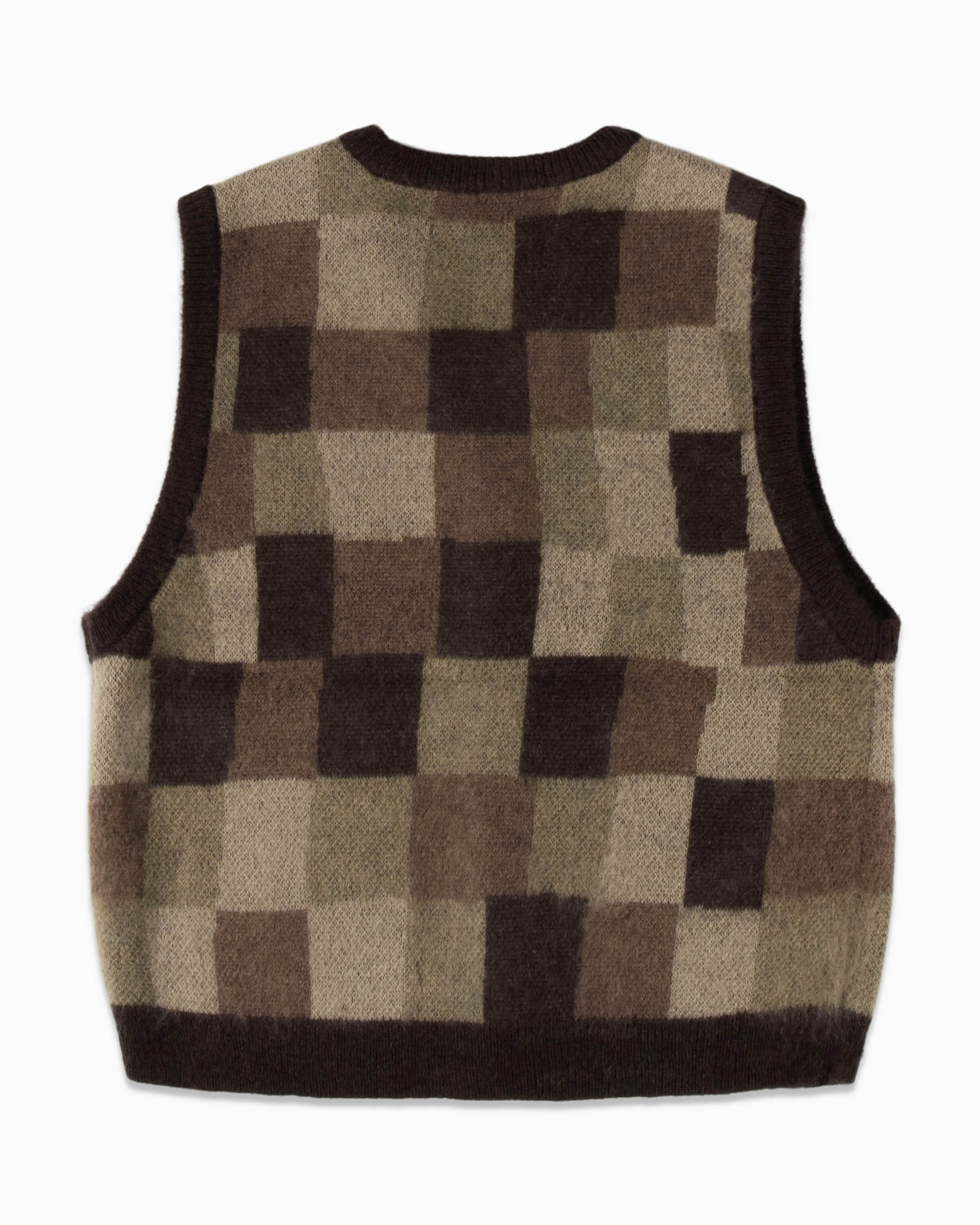 Wobbly Check Sweater Vest Stussy Tops Vest Brown
