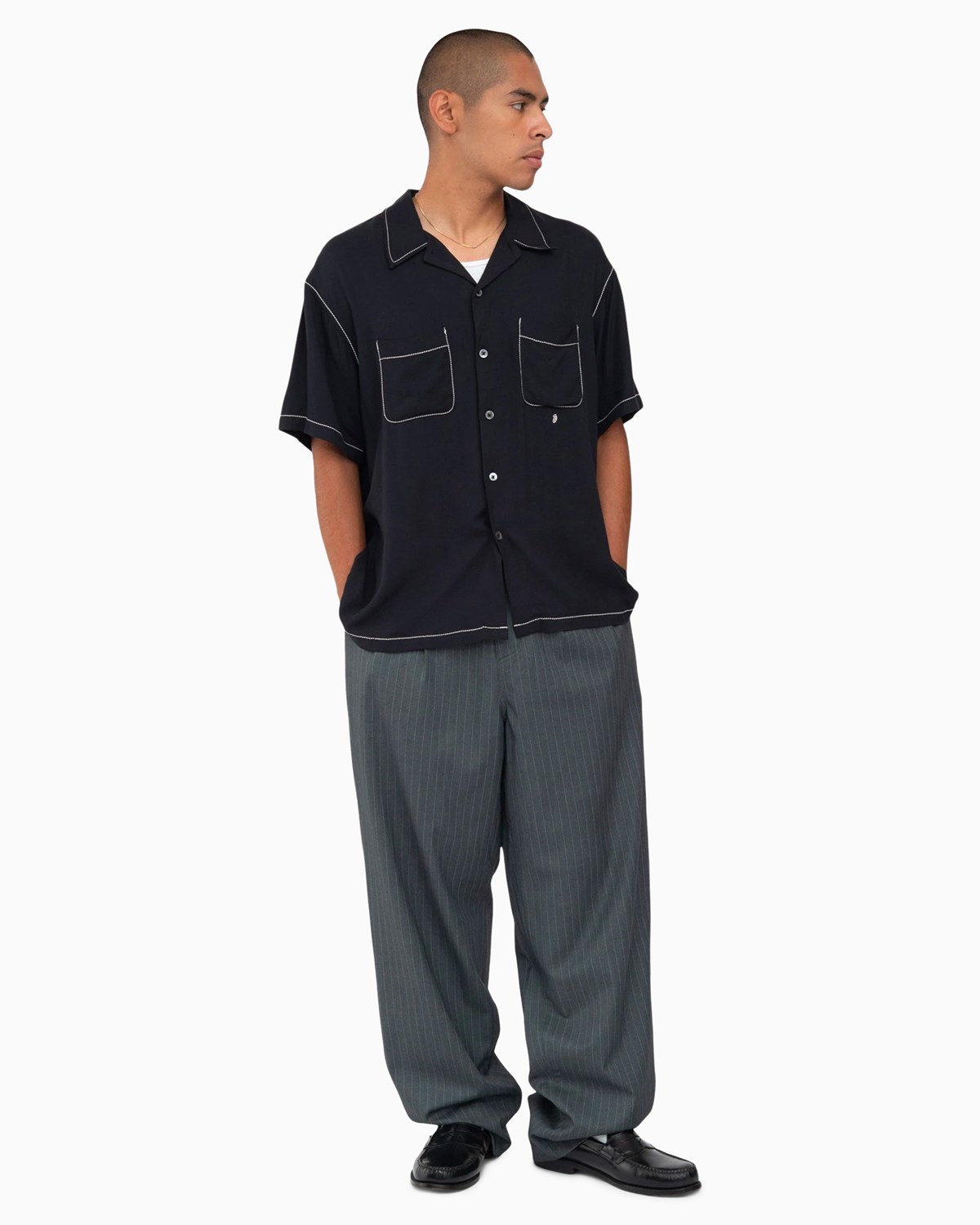 Stussy STRIPED VOLUME PLEATED TROUSER 30ジェイソンマーク