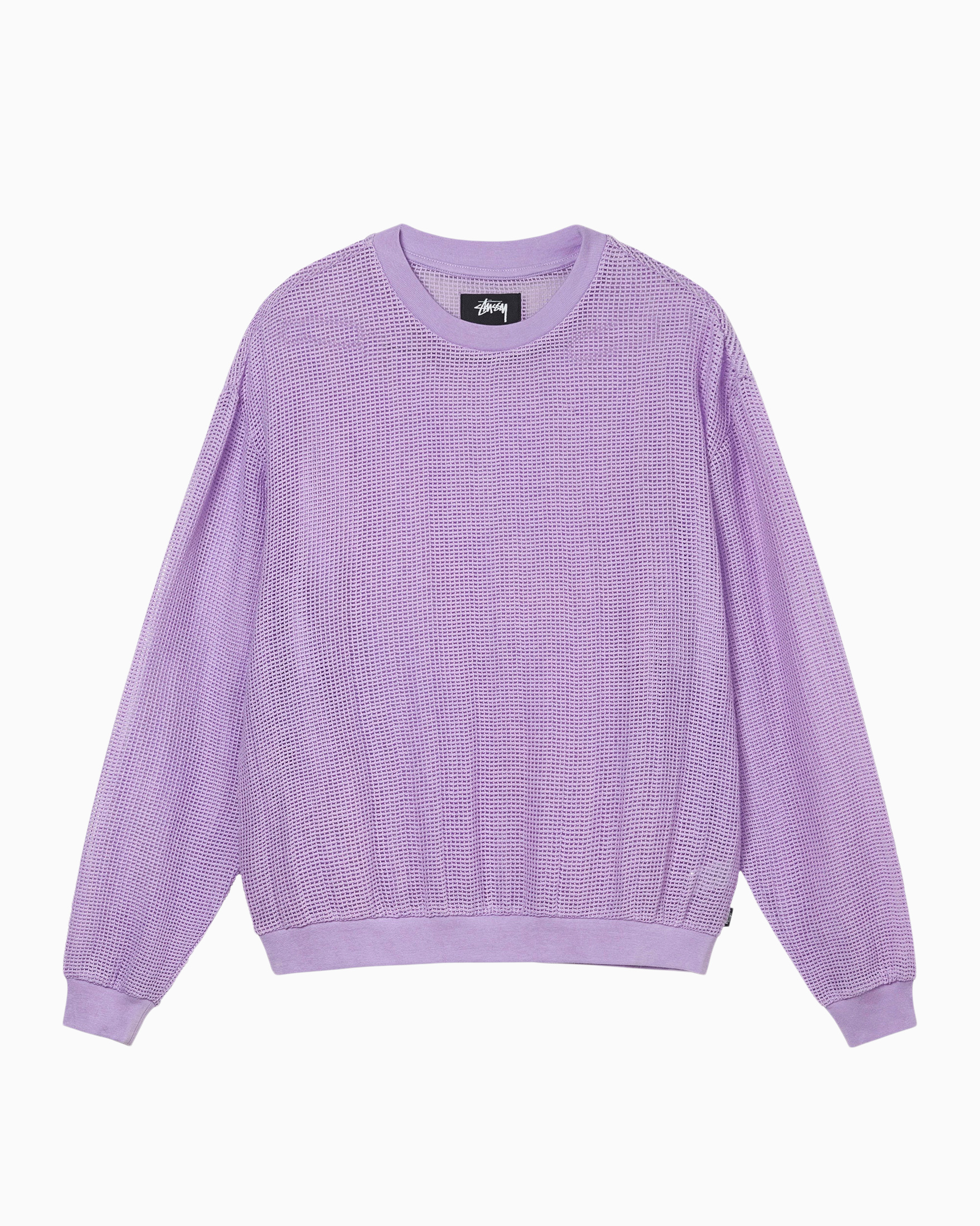 Cotton Mesh LS Crew Stüssy Tops Long Sleeves Purple