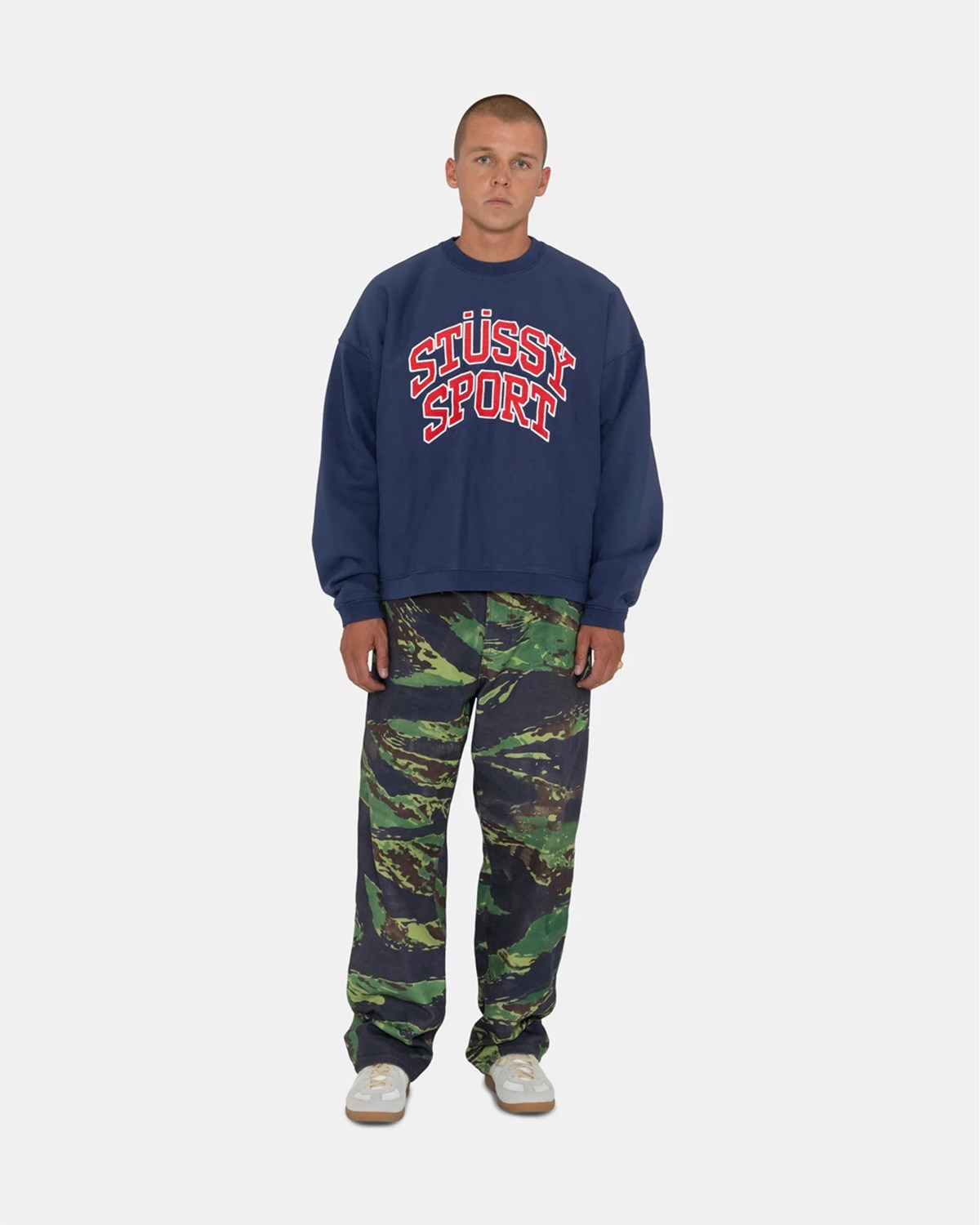 Relaxed Oversized Crewneck Stussy Tops Sweats & Hoodies Blue