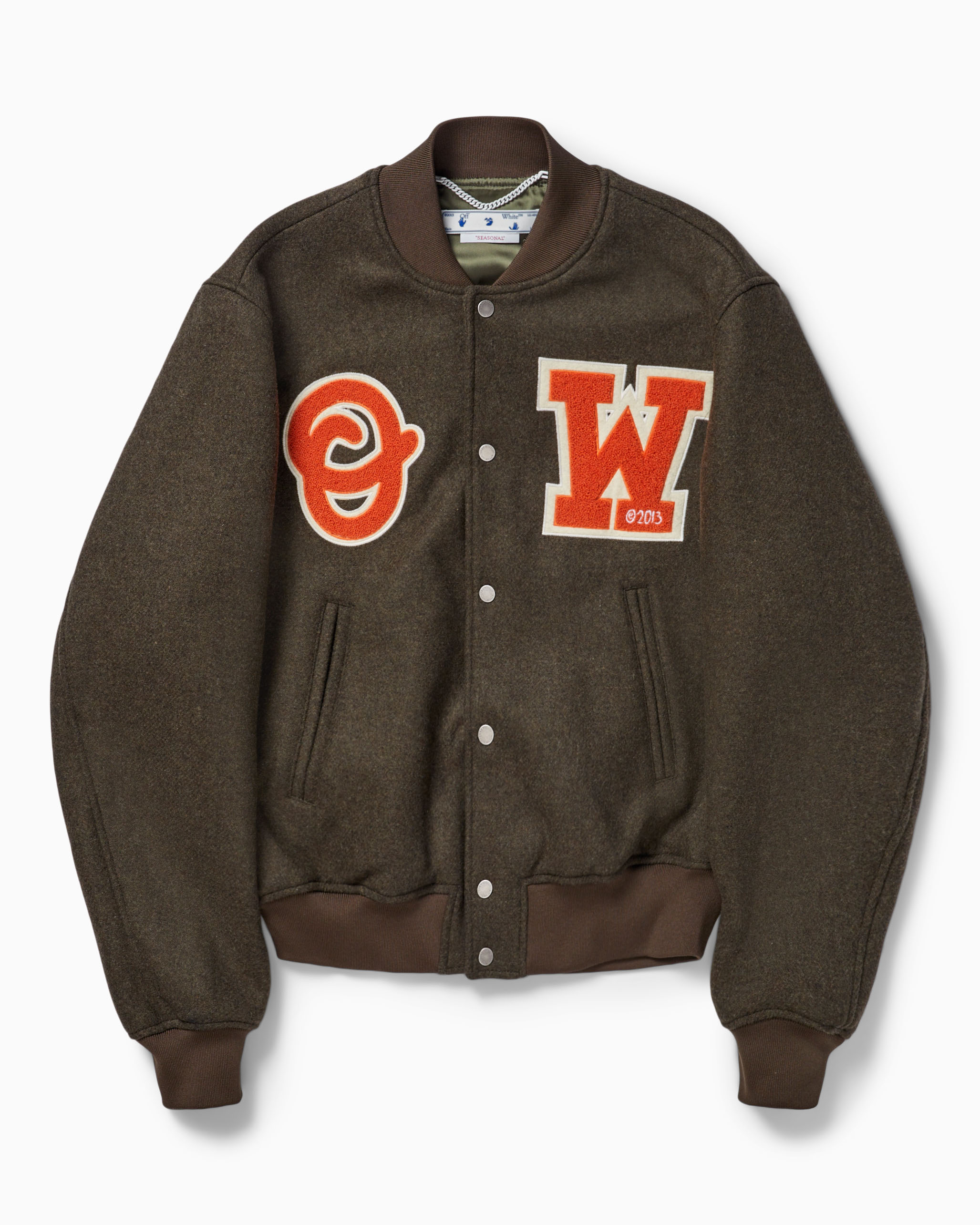 OW Patch Varsity Off-White Outerwear Varsity Jackets Green