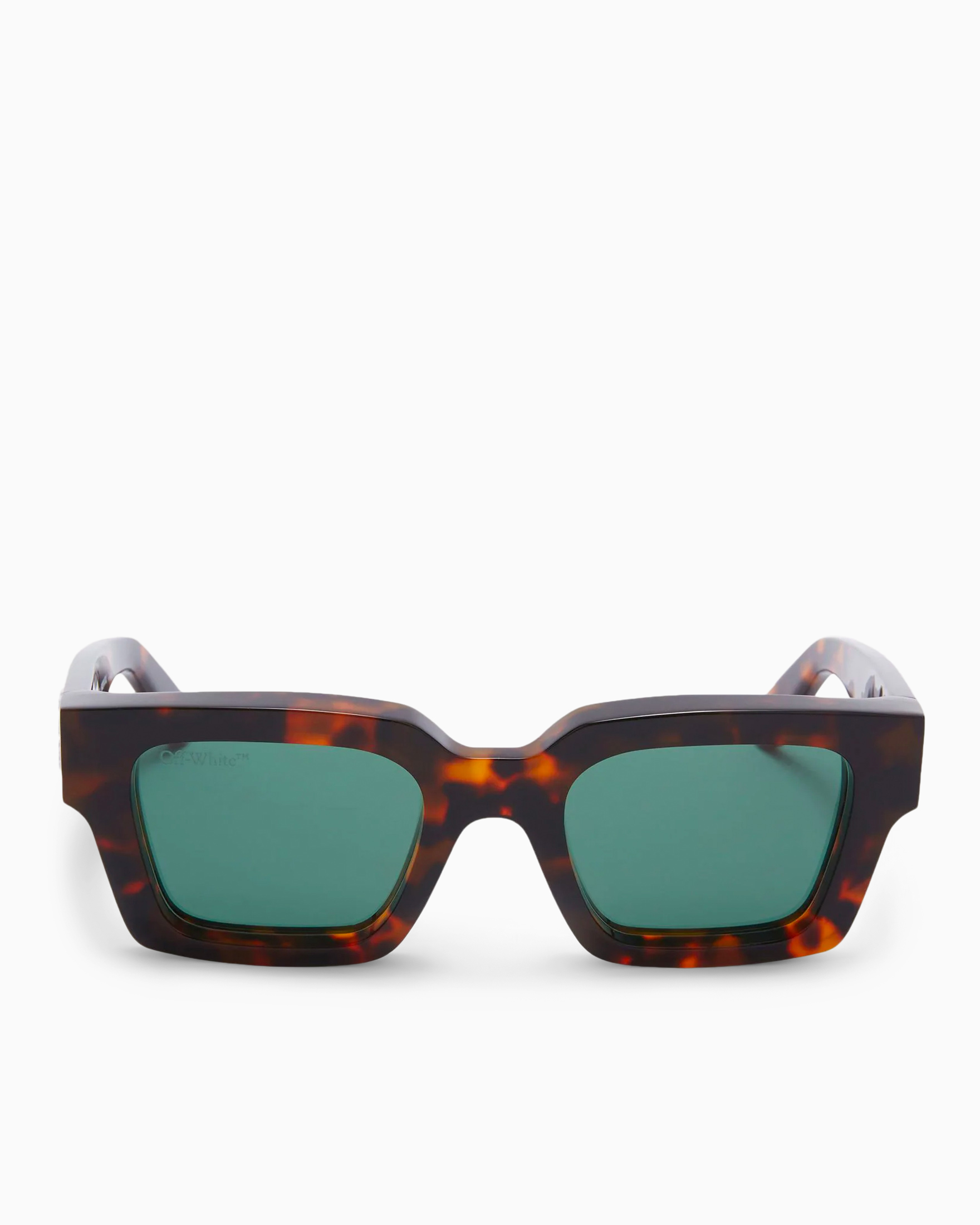 OFF-WHITE Virgil Square Frame Sunglasses Brown Turtleshell/Havana Green