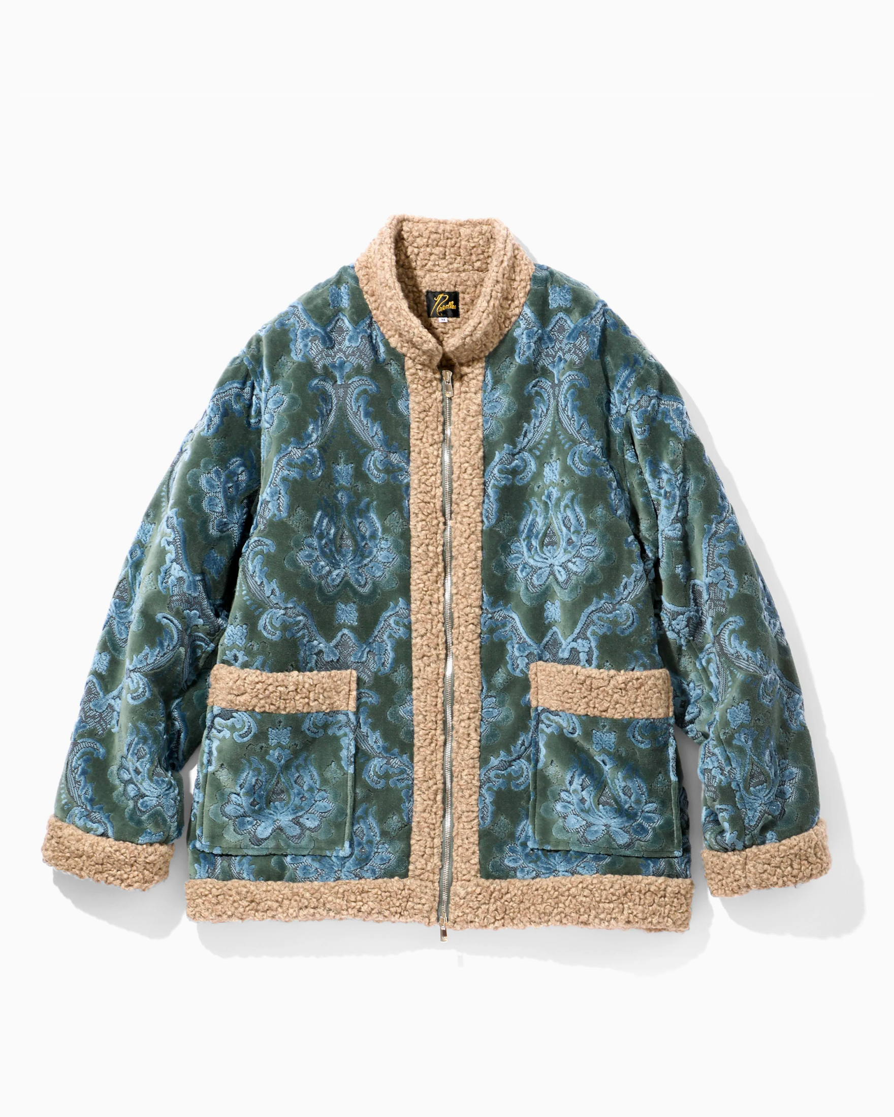 Zipped Tibetan Jacket - Velvet Needles Outerwear Jackets Blue