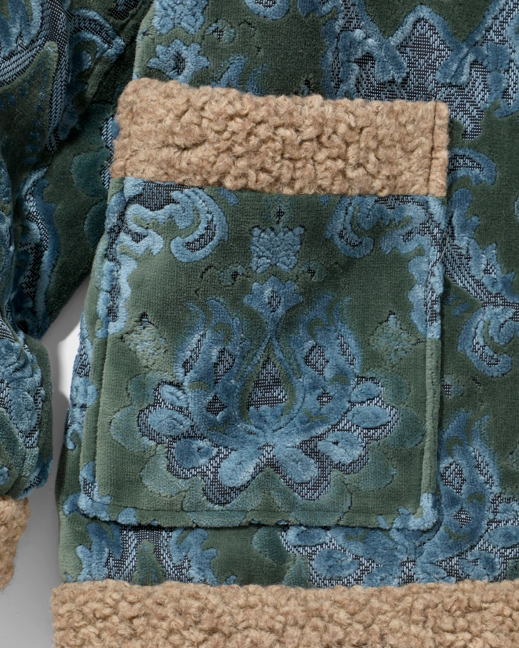 Zipped Tibetan Jacket - Velvet Needles Outerwear Jackets Blue